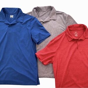Men’s Polo Shirt Lot Size Large 3 Pack Golf Athletic Casual Work Golf